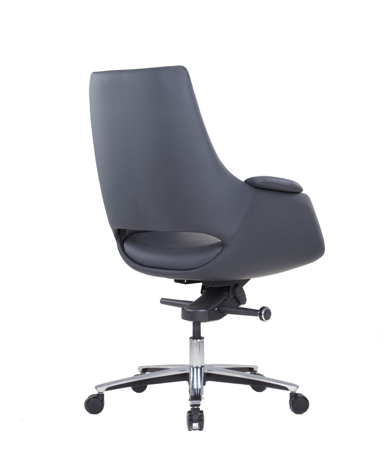 Executive Medium-Back Leather Office Chair with Adjustable Comfort - COOLBABY