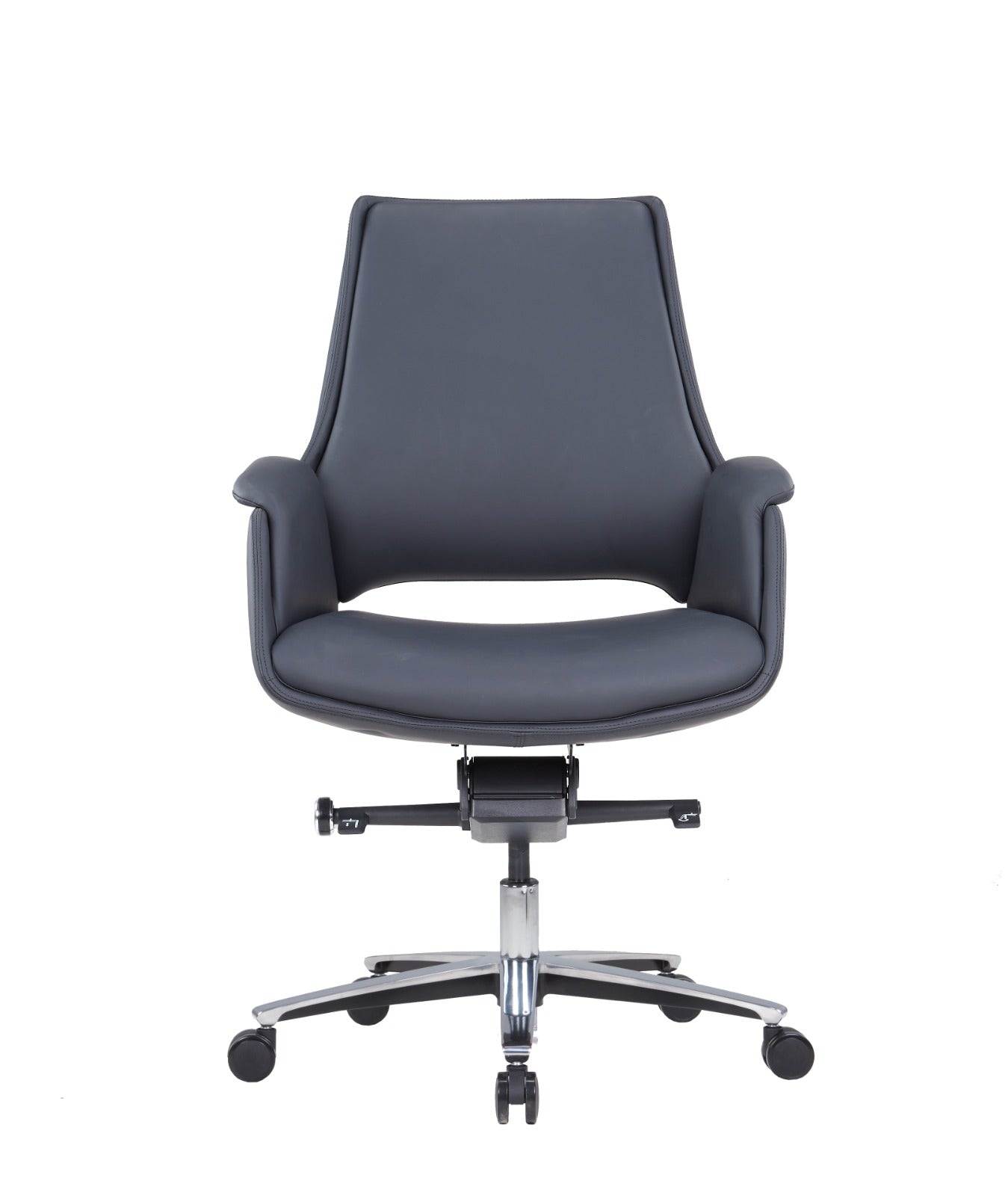 Executive Medium-Back Leather Office Chair with Adjustable Comfort - COOLBABY