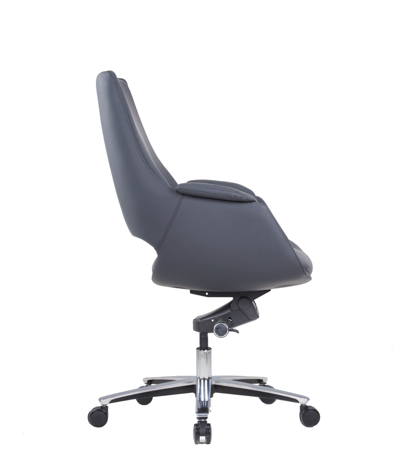 Executive Medium-Back Leather Office Chair with Adjustable Comfort - COOLBABY