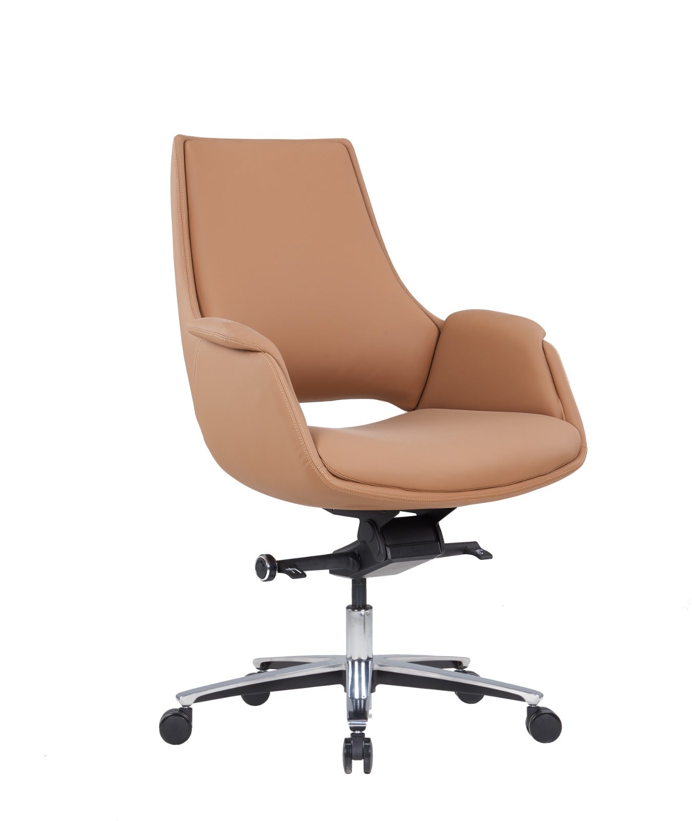 Executive Medium-Back Leather Office Chair with Adjustable Comfort - COOLBABY