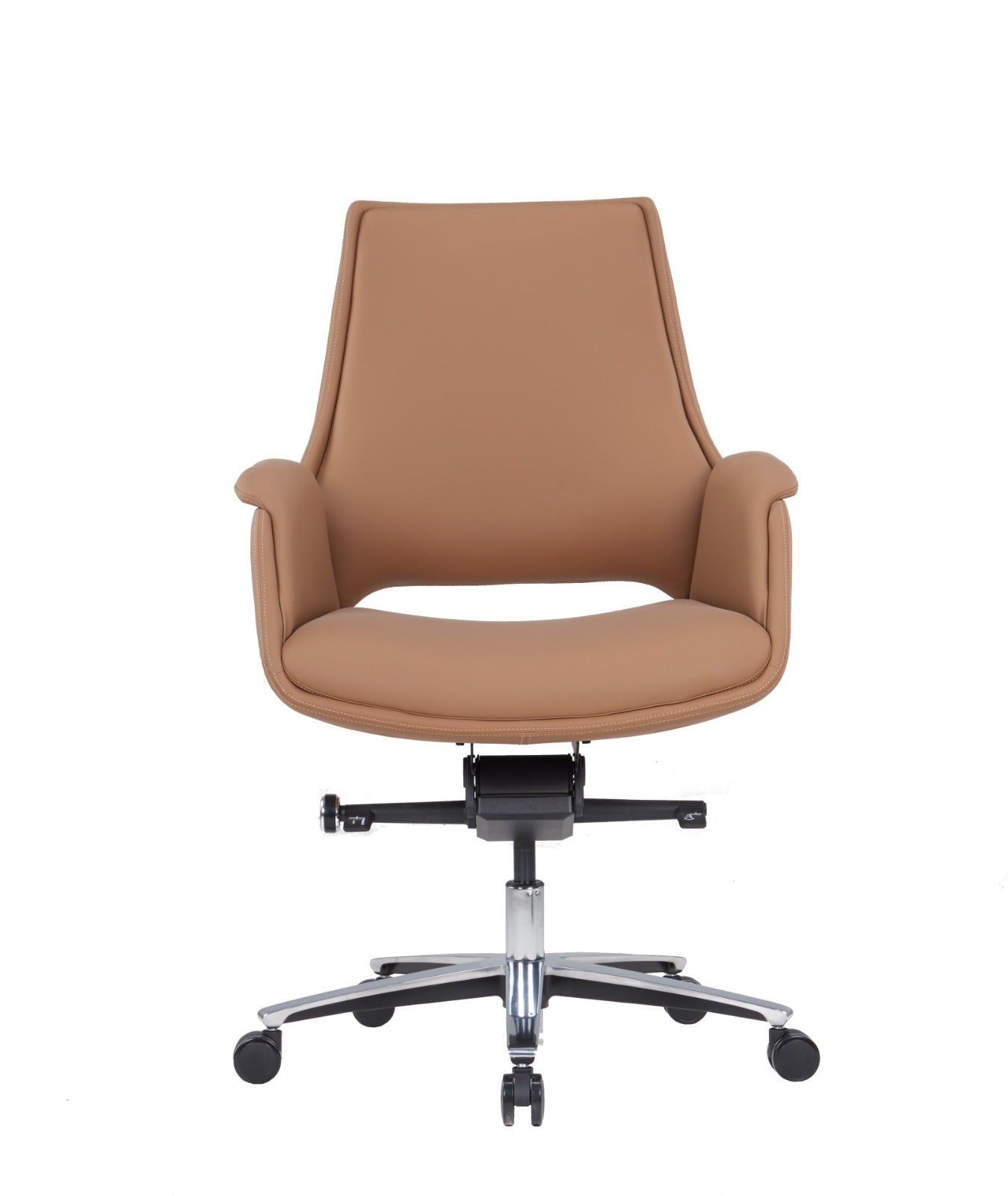 Executive Medium-Back Leather Office Chair with Adjustable Comfort - COOLBABY