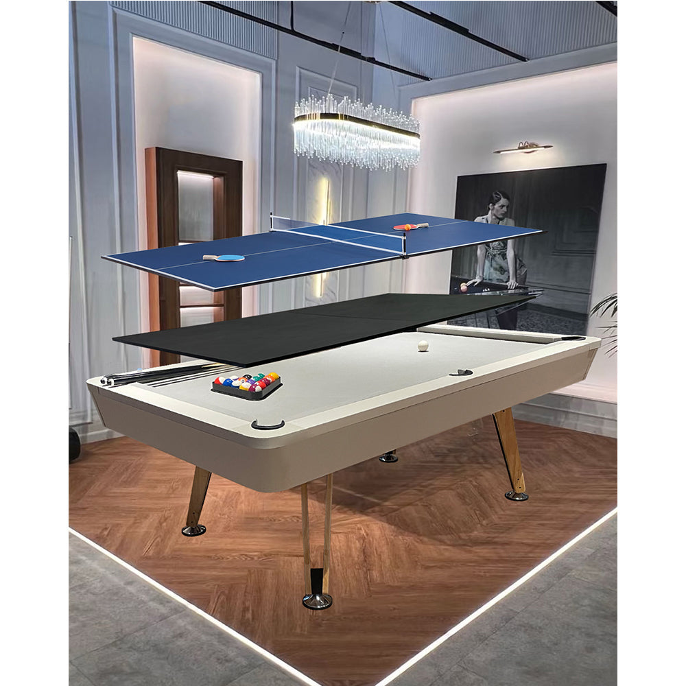 3 in 1 7ft Pool Billiard Table + Household Table Tennis Table + meeting or dining table Multifunction Game Table - COOLBABY
