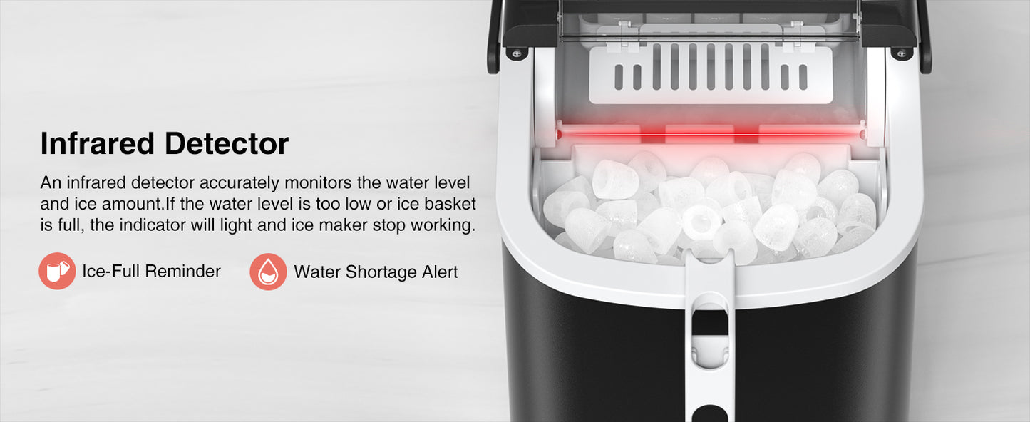 Portable Countertop Ice Maker – Self-Cleaning, Fast, and Convenient 12kg/24H - COOLBABY