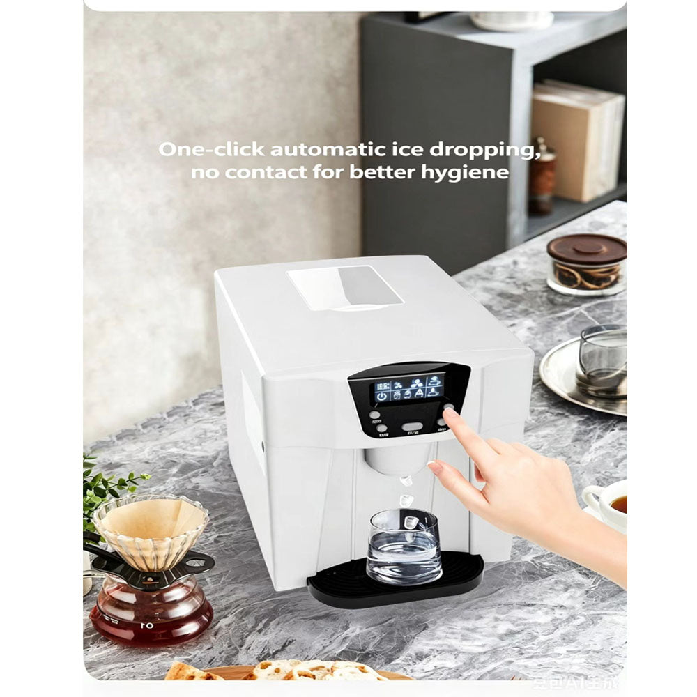 Ice Maker Machine 3 In 1 Counter Round Ice, 15kg/24H, 2L Water Tank, for Home, Office & Hotel, Silver
