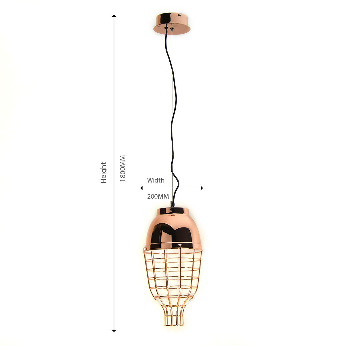 Pendant Light Dia200 - Rose Gold - COOLBABY