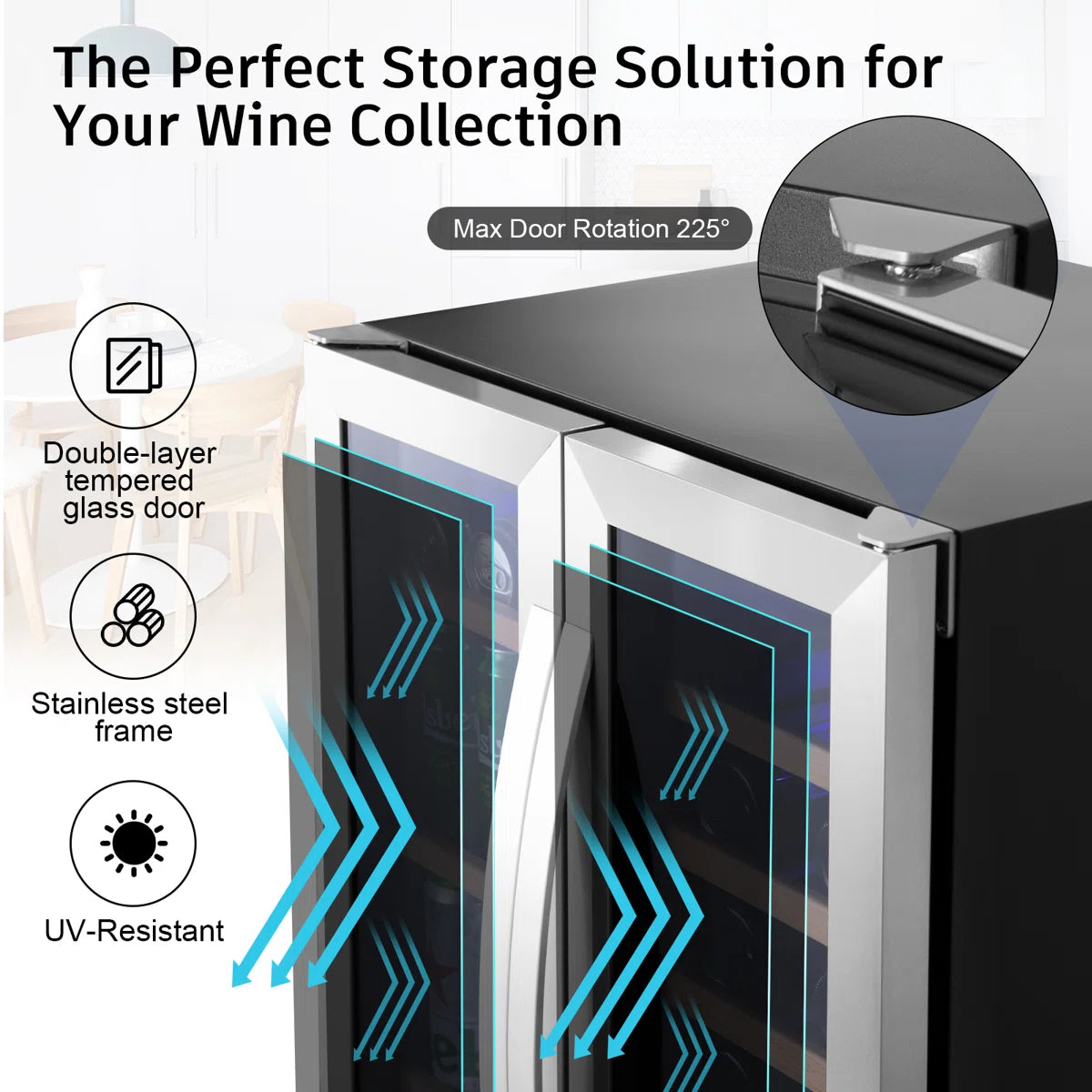 24 in. Dual Zone Beverage & Wine Refrigerator Holds 20 Bottles and 60 Cans Freestanding or Built-In Cooler