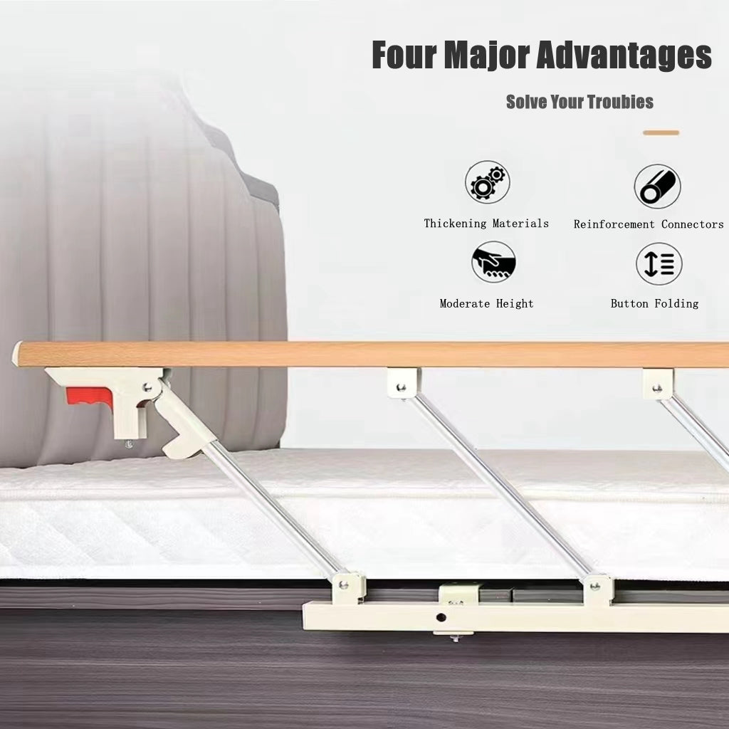 COOLBABY SSZ1003 Bed Rails For The Elderly Safety Foldable Bedside Armrests Auxiliary Handles Foldable Bed Crutches Guardrails For The Elderly Adjustable Railings Anti-fall Sleep Bumpers - COOLBABY