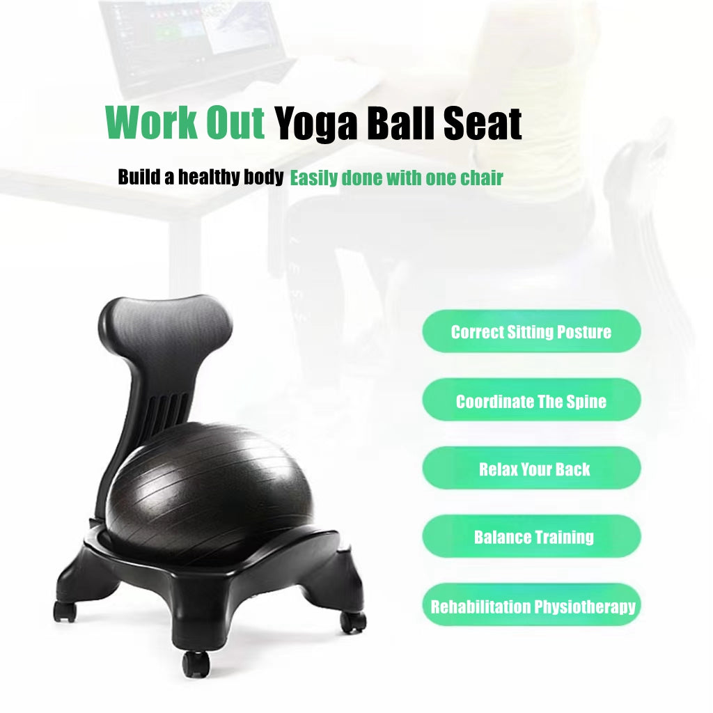 COOLBABY SSZ1001 Balance Ball Chair Office Ball Chair Movement Stability Yoga Ball Advanced Ergonomic Chair Ergonomic Home And Office Desk Chair - Suitable For Home And Office Desk With Air Pump - COOLBABY