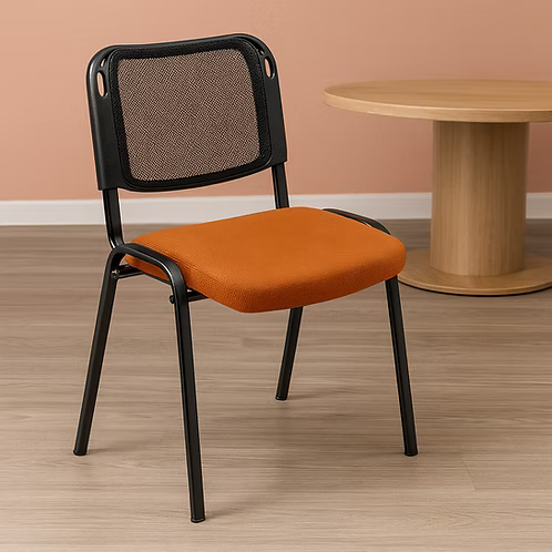 Mesh Conference Chair with Fabric Upholstery & Sturdy Steel Frame