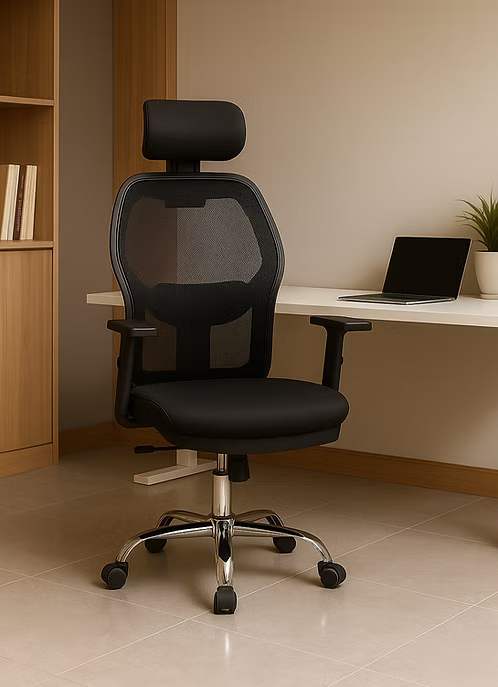 Ergonomic Mesh Office Chair with Adjustable Armrests, Lumbar Support & High-Density Foam Seat