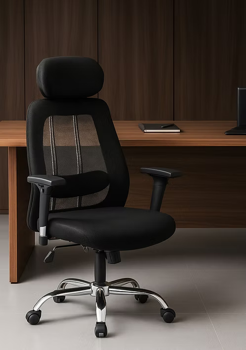 Ergonomic Mesh Office Chair with Lumbar Support & High-Density Foam Seat