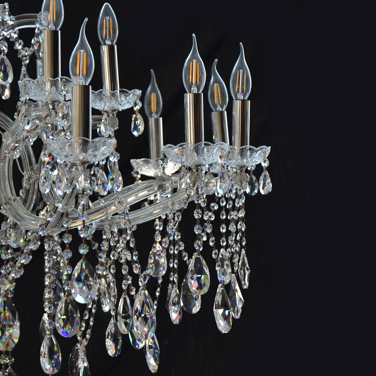 Luxurious Candle Crystal Chandelier 22 Arms - Silver - COOLBABY