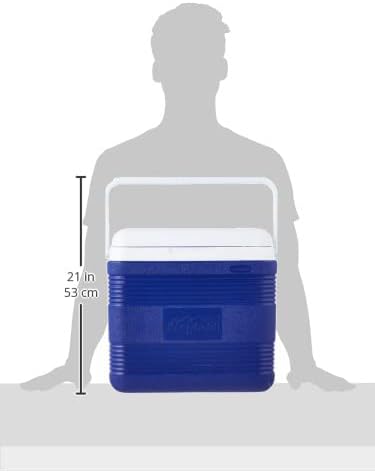 18L Plastic Cooler Icebox Deluxe Blue – Portable Insulated Cooler with 3-Day Ice Retention