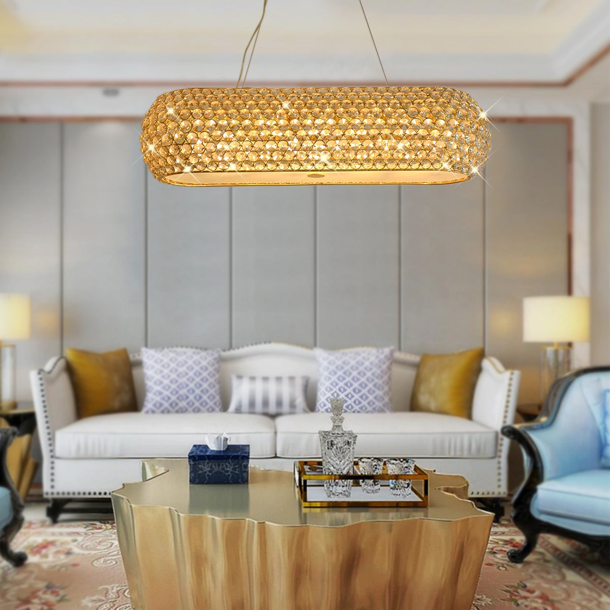 Luxury Crystal Chandelier - Gold - COOLBABY