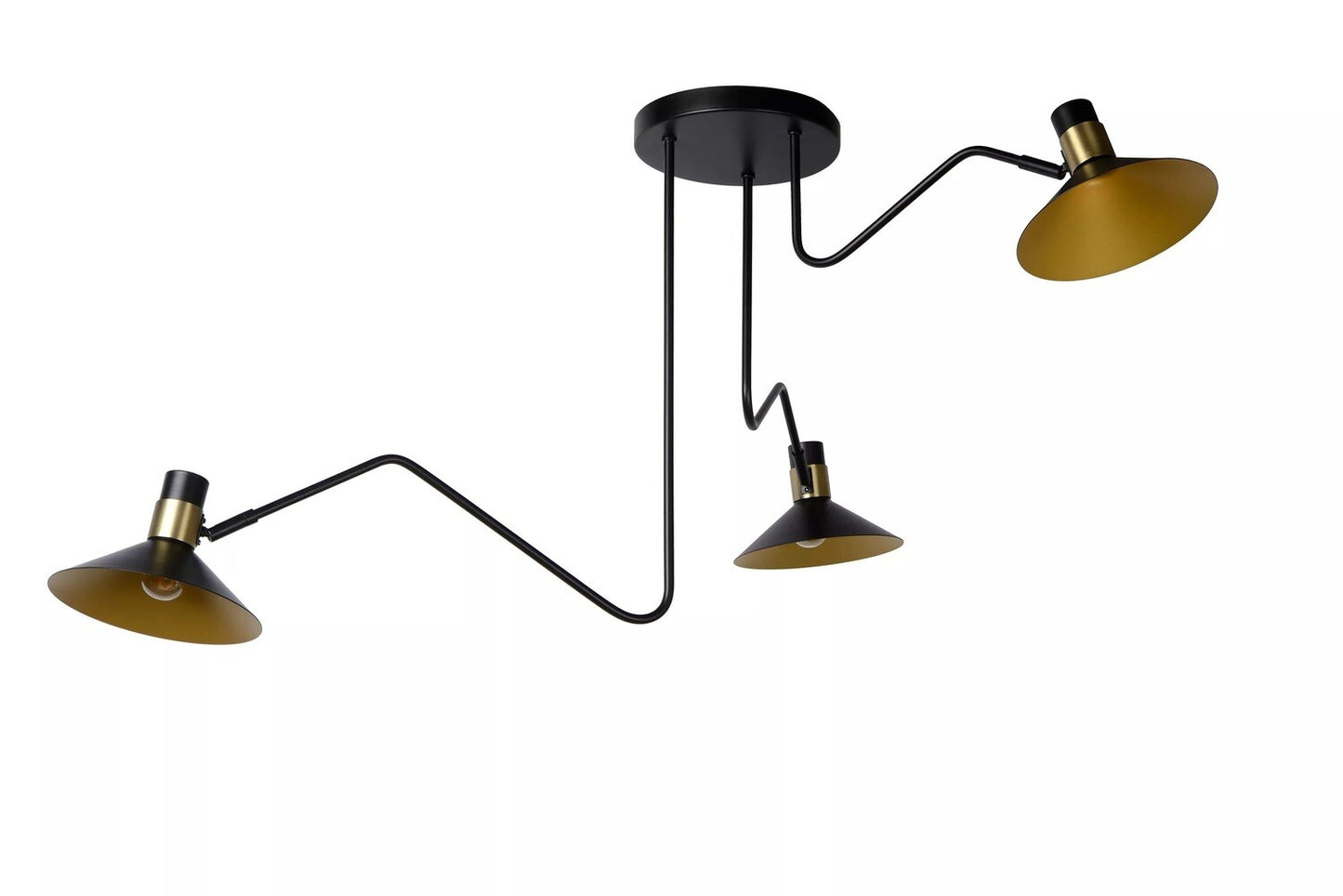 High-Quality Metal Ceiling Light 3xE14 Black/Brass - COOLBABY
