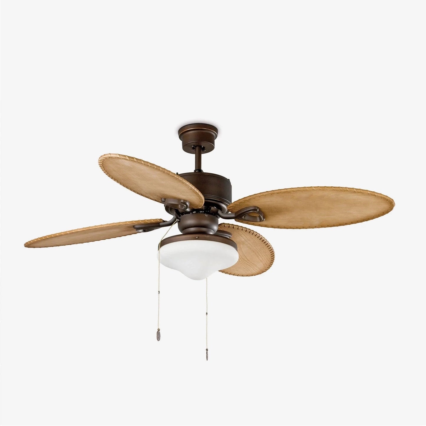 Dark Brown Ceiling Fan Ø132cm With Light Kit Included With Pull Chain - COOLBABY