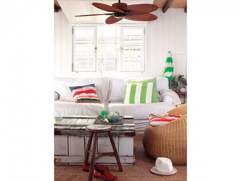 Coolbaby FIJIAN II 132cm Coffee Ceiling Fan with 4 Latte Blades, Wall Control Included – AC Motor - COOLBABY
