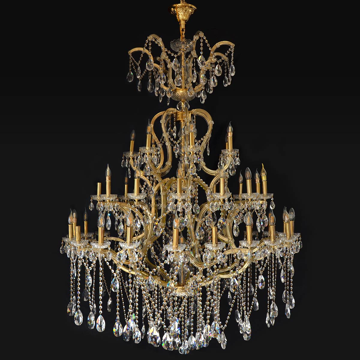 Luxurious Candle Crystal Chandelier - Gold - COOLBABY