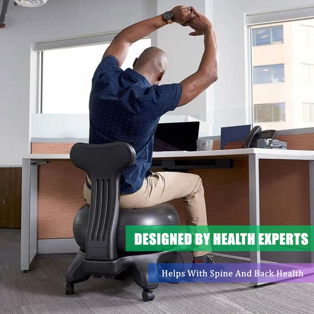 COOLBABY SSZ1001 Balance Ball Chair Office Ball Chair Movement Stability Yoga Ball Advanced Ergonomic Chair Ergonomic Home And Office Desk Chair - Suitable For Home And Office Desk With Air Pump - COOLBABY