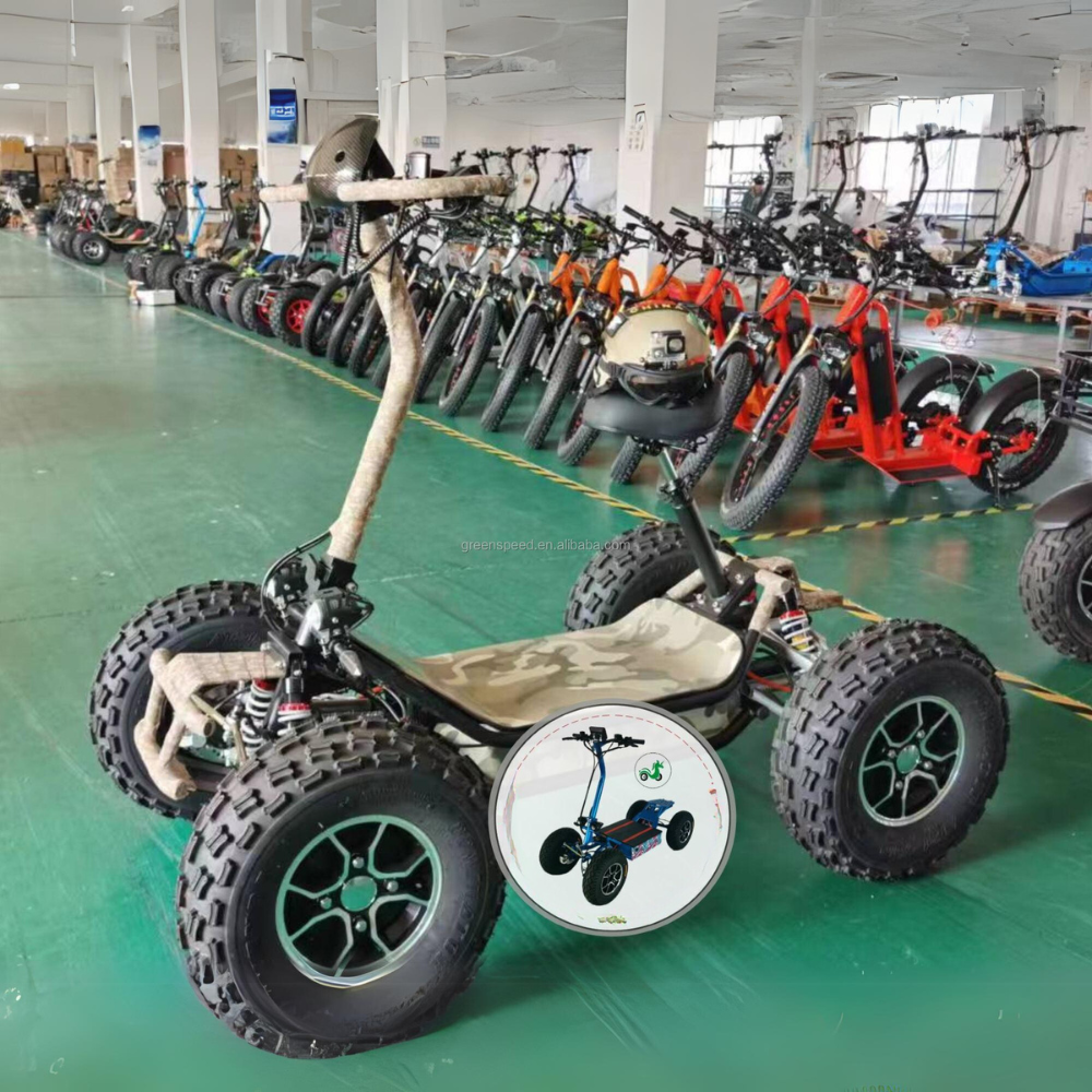 Off road electric scooters four wheel drive atv Brown - COOLBABY