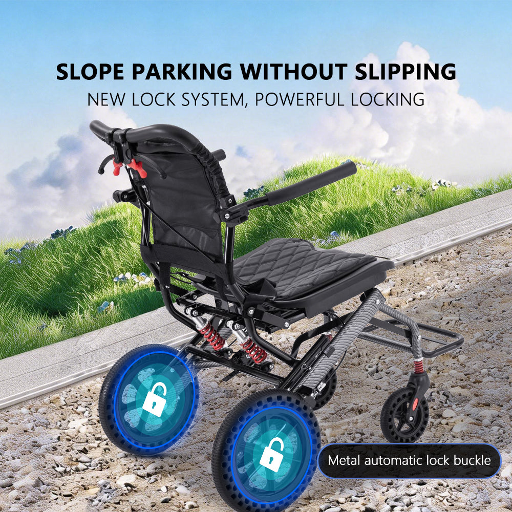 Ultra Lightweight Portable Ergonomic Design Foldable Manual Wheelchair with Pull Rod Aluminum Alloy Travel Wheelchair - COOLBABY