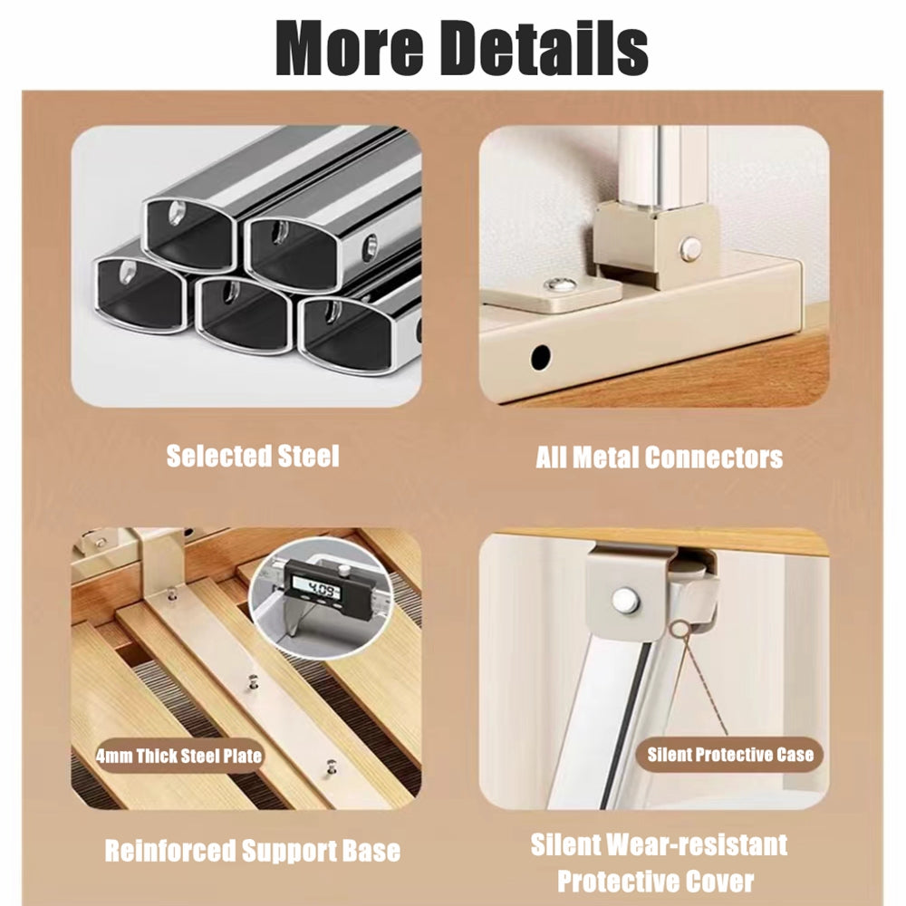 COOLBABY SSZ1003 Bed Rails For The Elderly Safety Foldable Bedside Armrests Auxiliary Handles Foldable Bed Crutches Guardrails For The Elderly Adjustable Railings Anti-fall Sleep Bumpers - COOLBABY