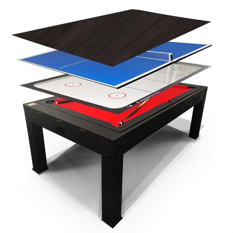3 in 1 Multi Games Table Rotating Pool Table 7ft With Billiards + Air Hockey + Table Tennis + Dinning Table