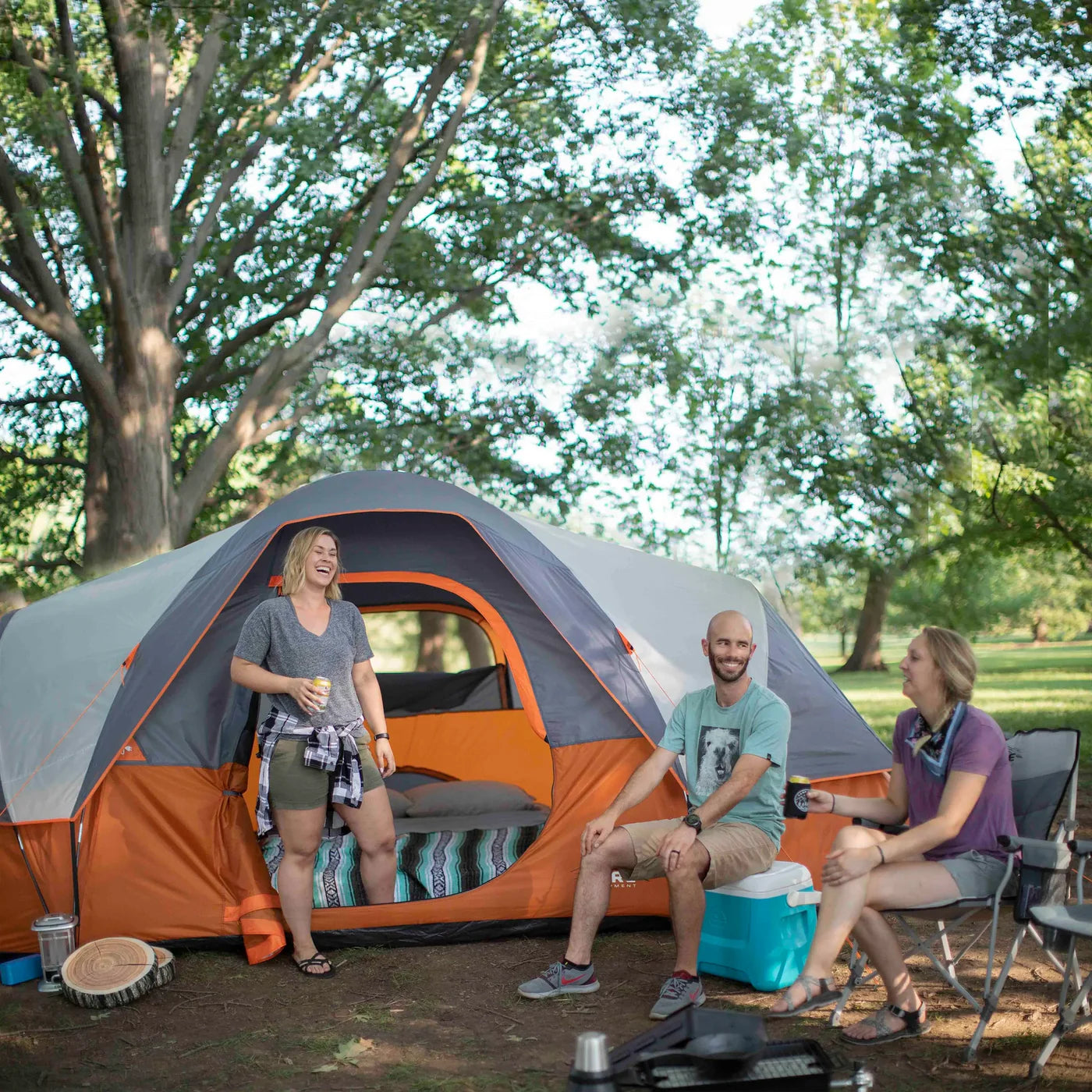COOLBABY 9-Person Extended Dome Tent with H20 Block Technology and Spacious Design - 16' x 9' - COOLBABY