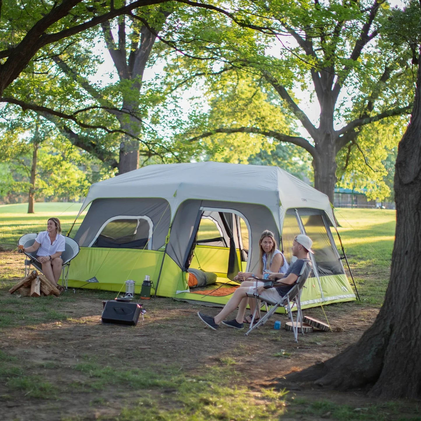 COOLBABY 9-Person Instant Cabin Tent | Quick Setup, Weather Protection & Multiple Rooms - COOLBABY