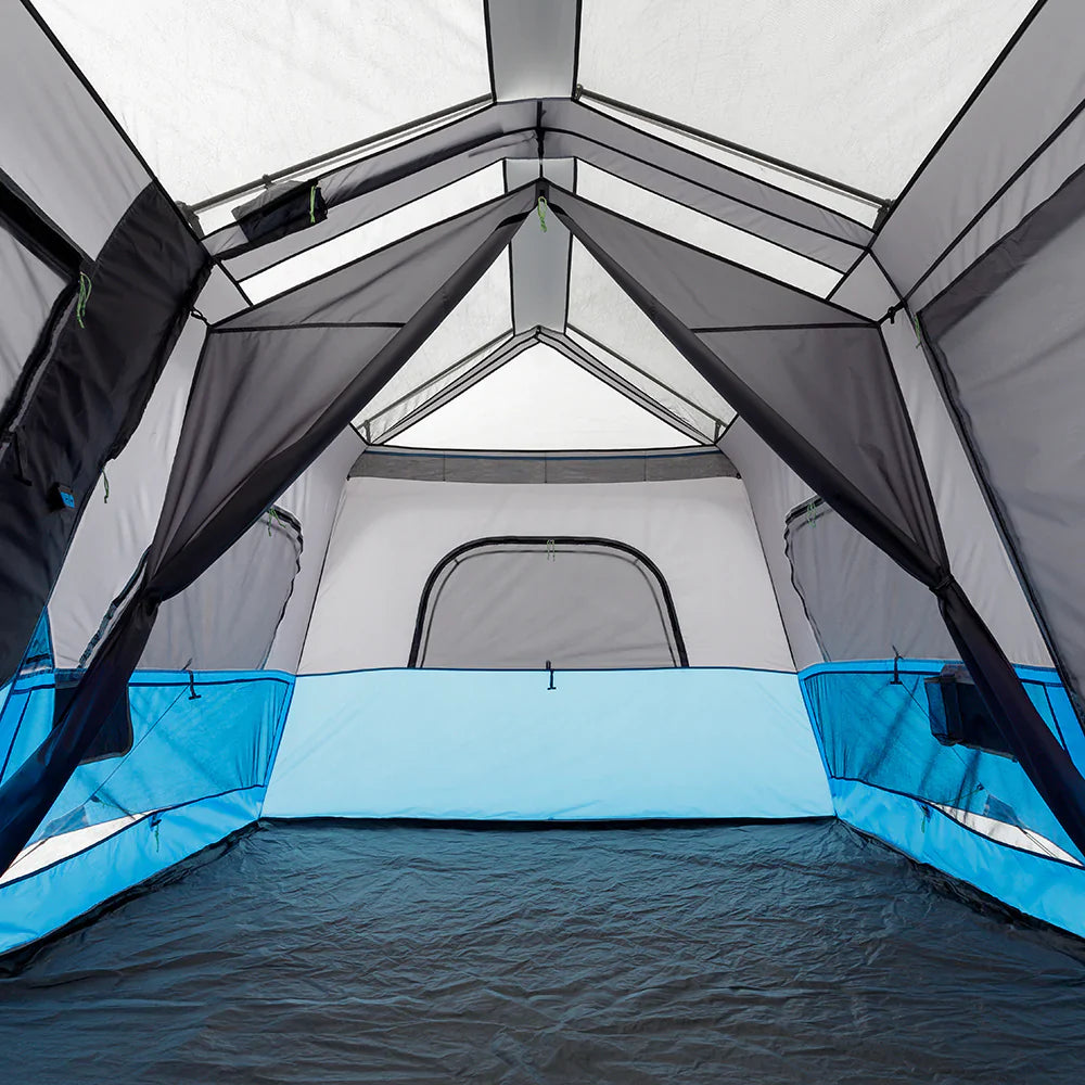 COOLBABY 9-Person Instant Cabin Tent with Built-in LED Lighting, Quick Setup & Weather Protection - COOLBABY