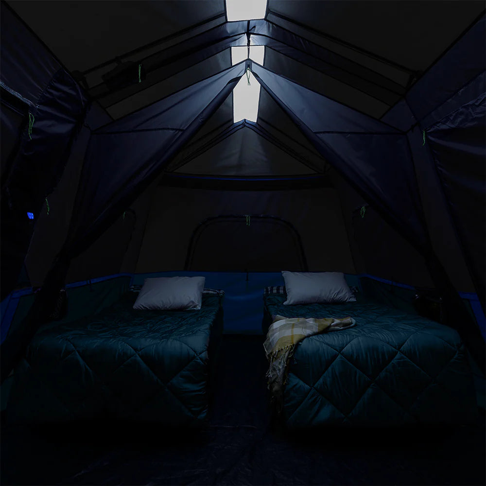 COOLBABY 9-Person Instant Cabin Tent with Built-in LED Lighting, Quick Setup & Weather Protection - COOLBABY