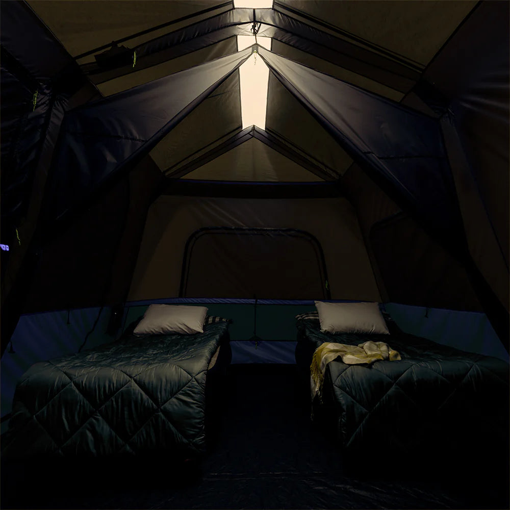 COOLBABY 10-Person Lighted Instant Tent with Screen Room – Quick Setup, Weather-Resistant, LED Lighting - COOLBABY