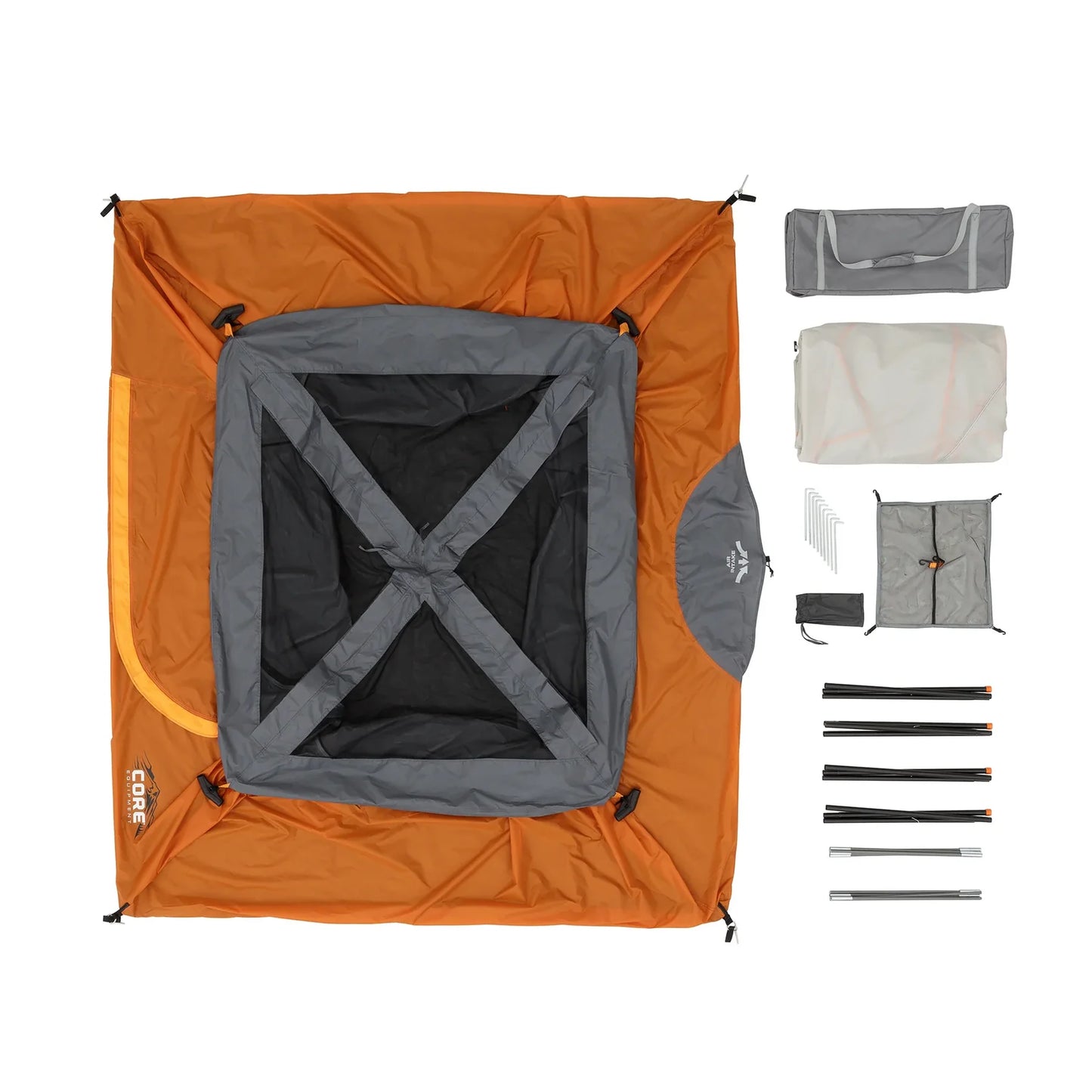 COOLBABY 4-Person Straight Wall Cabin Tent with Spacious Interior and Weather Protection - COOLBABY