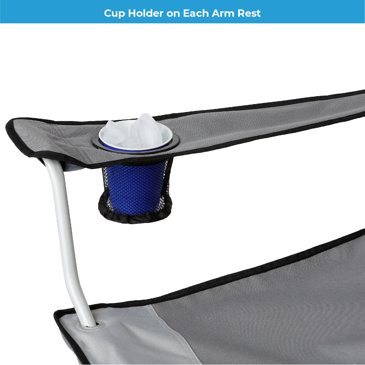 COOLBABY Mesh Quad Chair - Comfortable, Durable, and Portable Outdoor Folding Chair with Cup Holders - COOLBABY