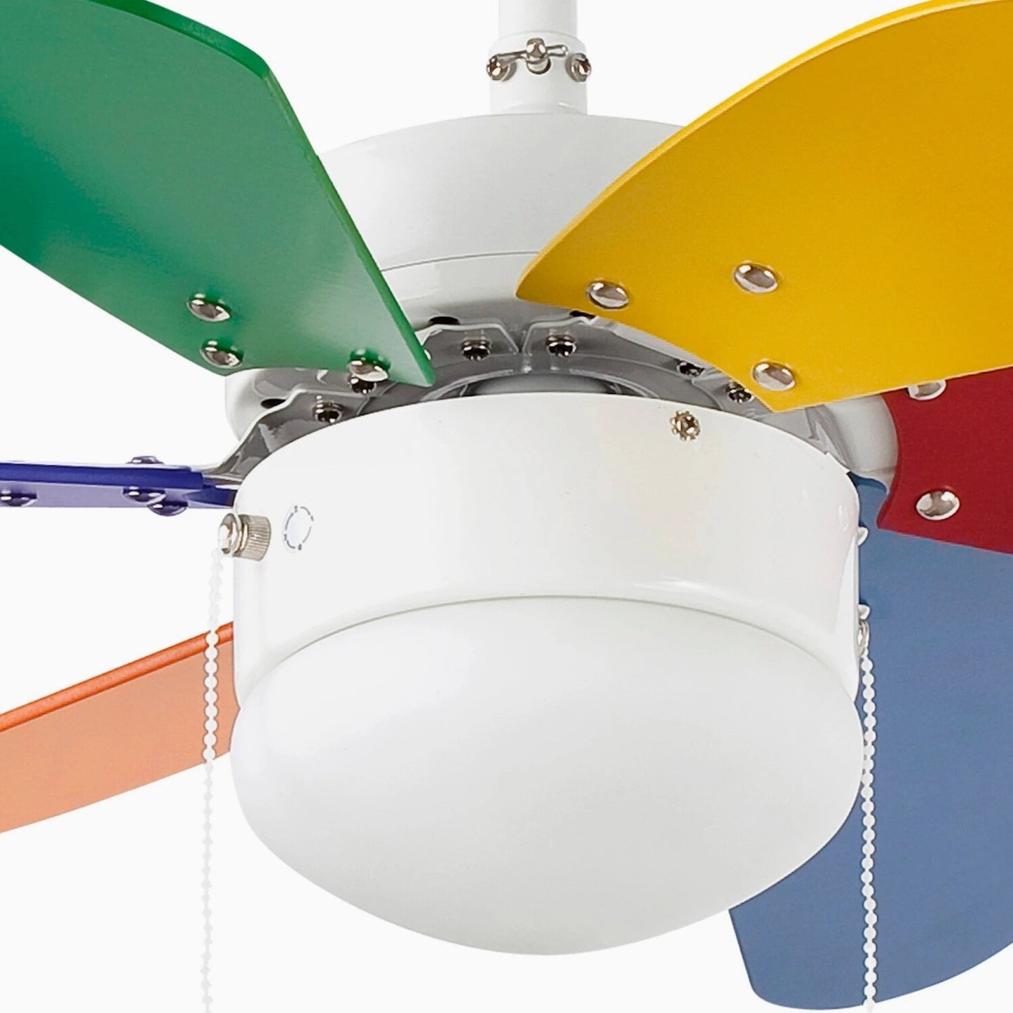 Multicolor Kids Ceiling Fan Ø81 cm Light Integrated With Pull Chain - COOLBABY