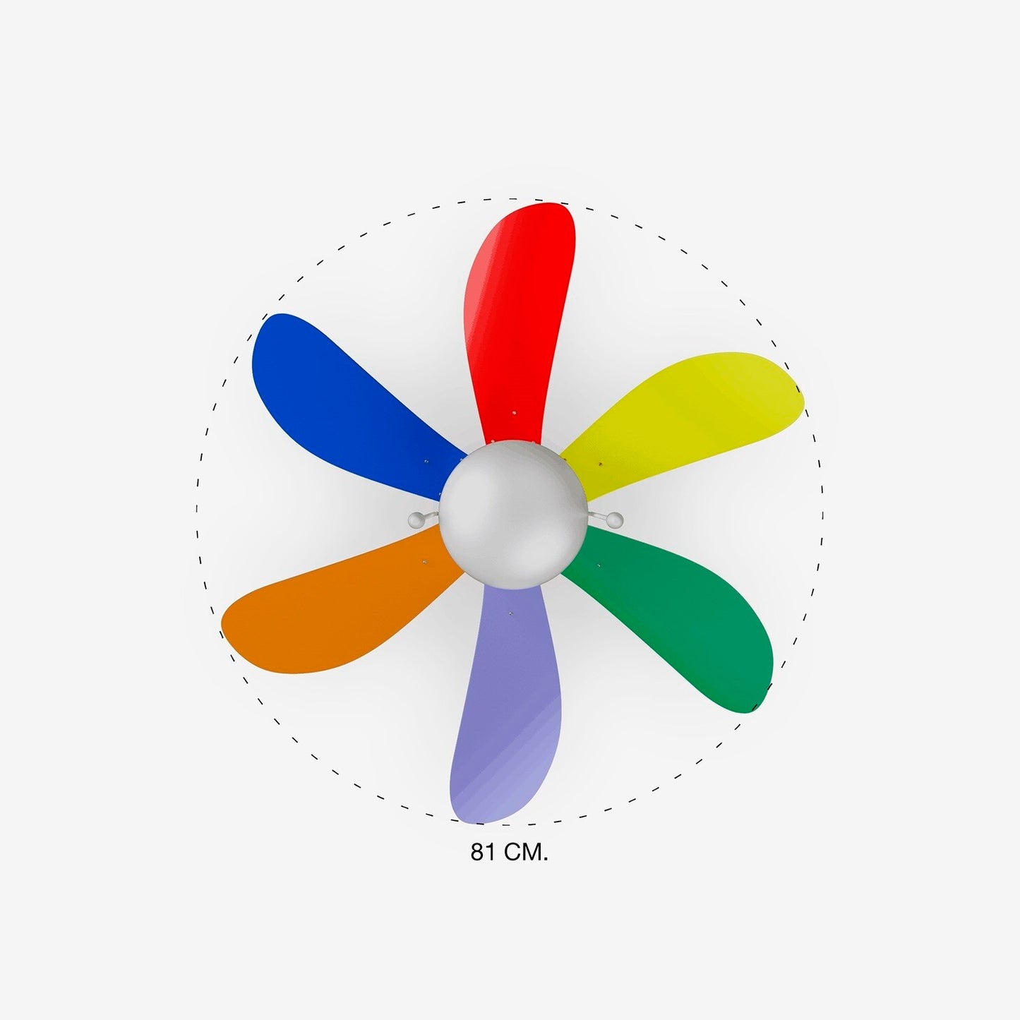 Multicolor Kids Ceiling Fan Ø81 cm Light Integrated With Pull Chain - COOLBABY