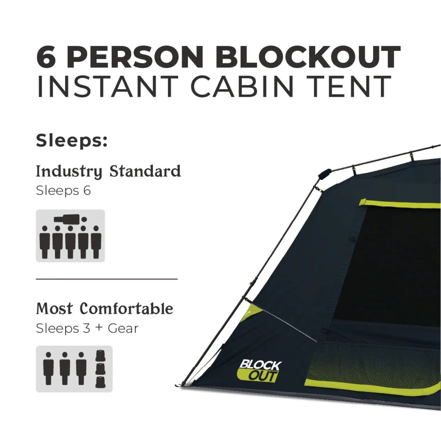 COOLBABY 6-Person Instant Cabin Tent with Blockout Technology – Fast Setup, Weather-Resistant - COOLBABY