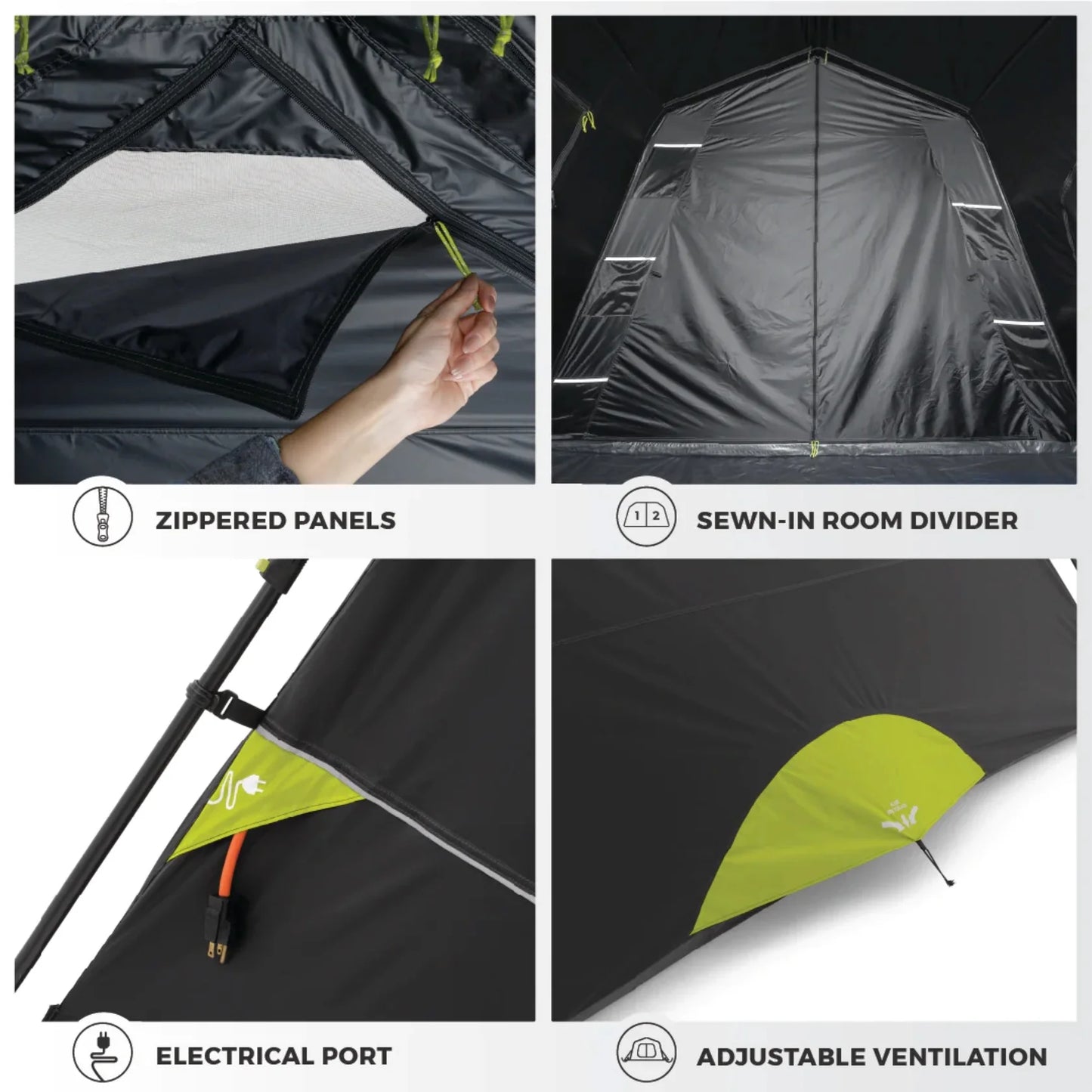 COOLBABY 9-Person Instant Cabin Tent with BlockOut Technology - Weatherproof & Easy Setup - COOLBABY