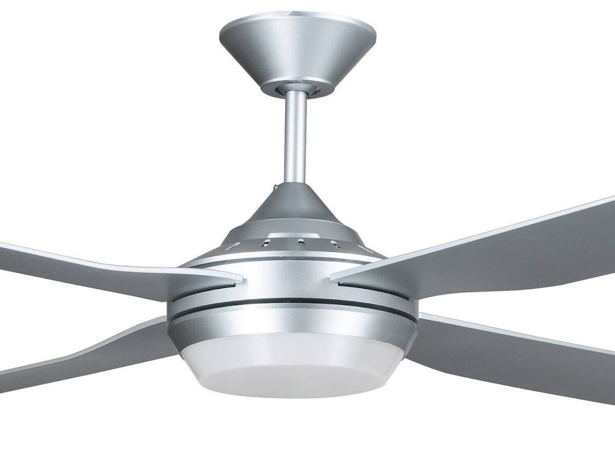 Silver Ceiling Fan Ø132 cm Light Integrated And Remote Control Included - COOLBABY