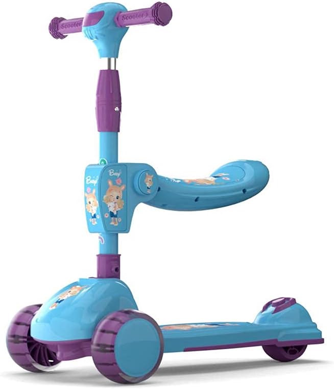 COOLBABY Children's three-in-one scooter, with flashing light-emitting diode wheel, children's scooter, children's toys - COOLBABY