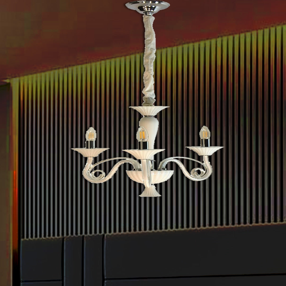 Up light Chandelier 3 Arms - White - COOLBABY