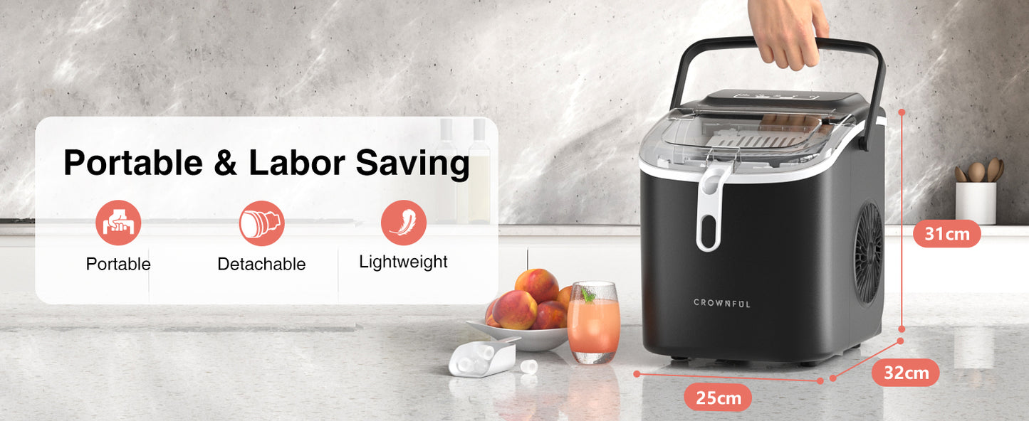 Portable Countertop Ice Maker – Self-Cleaning, Fast, and Convenient 12kg/24H - COOLBABY