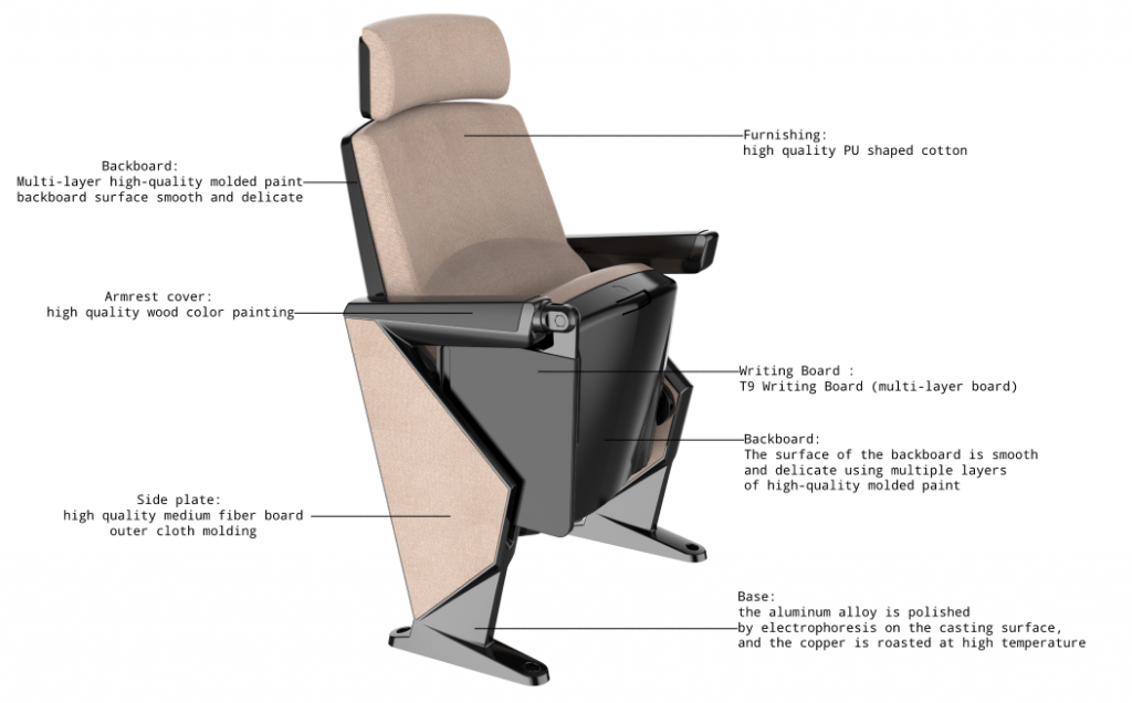 Auditorium Chair Theater Cinema Chair With High Back And Unique Modeling Design - COOLBABY