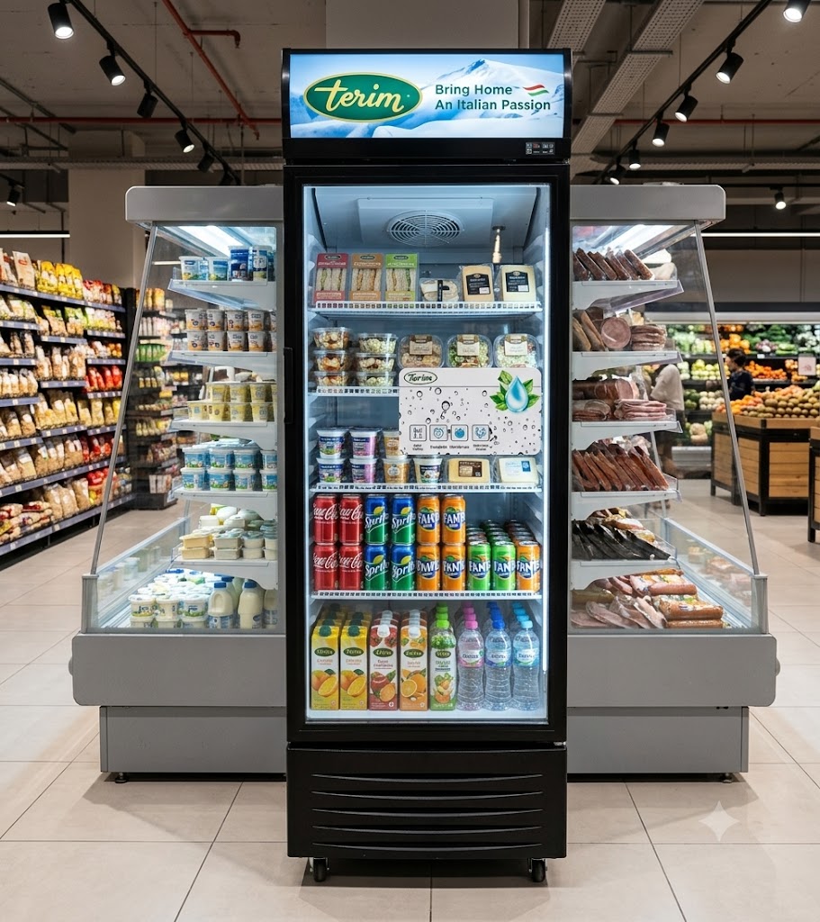 400L Free Standing Beverage Cooler | Single Door Showcase Chiller 2–12°C