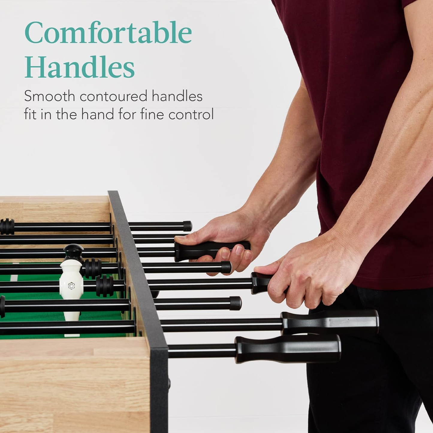 54 Inch Regulation Foosball Table for Home, Game Room - Includes 2 Balls, 2 Cup Holders - COOLBABY