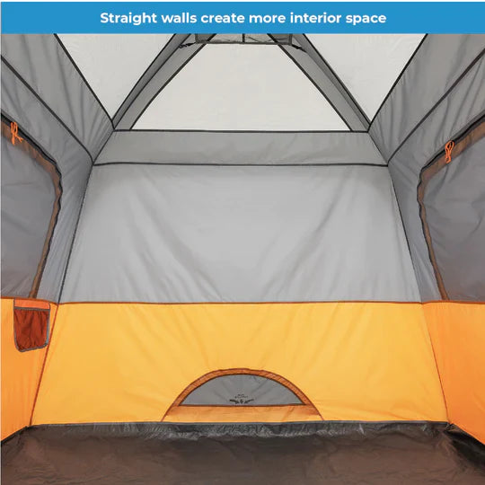 COOLBABY 4-Person Straight Wall Cabin Tent with Spacious Interior and Weather Protection - COOLBABY