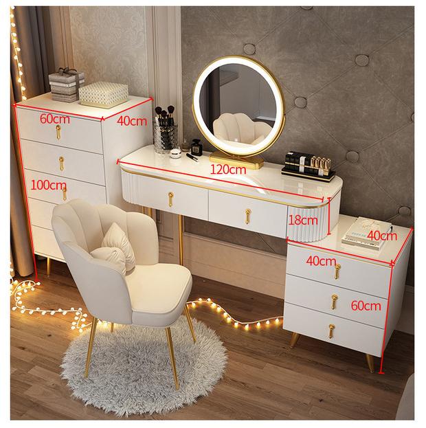 COOLBABY Light luxury dressing table bedroom modern simple network red ins style makeup table Nordic storage cabinet one size apartment - COOLBABY