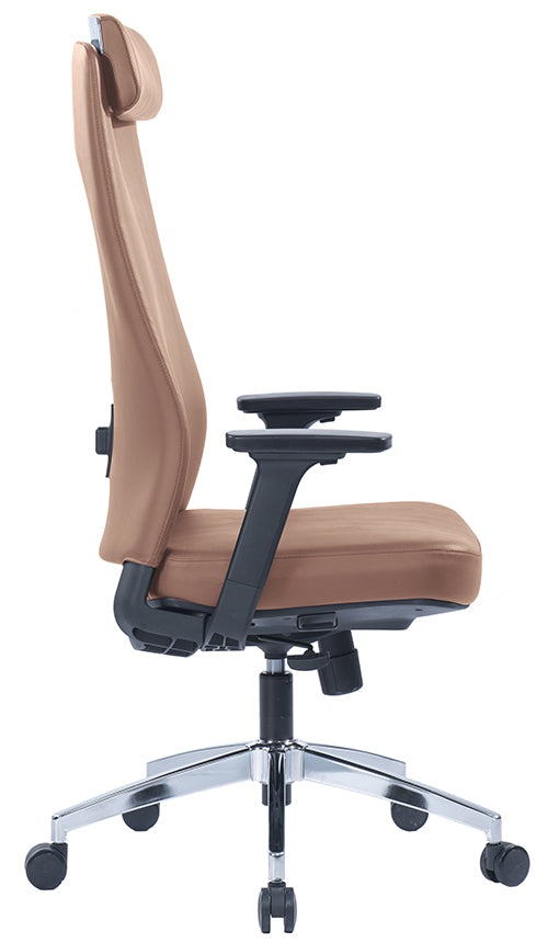 High Back Ergonomic PU Chair, Office Chair - Brown - COOLBABY