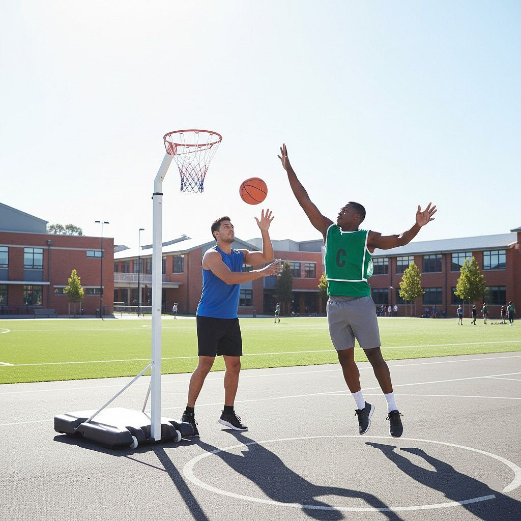 Adjustable Netball Stand | Height Adjustable Netball Hoop with Stable Fillable Base