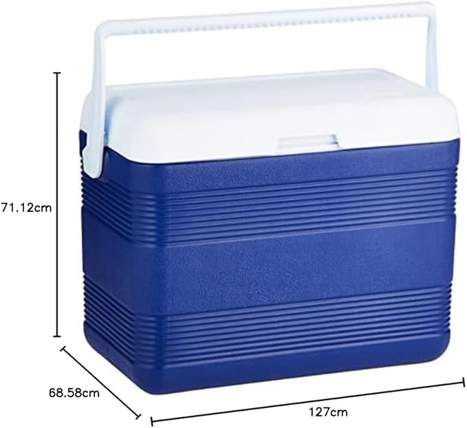 Deluxe 30L Plastic Cooler Icebox – Blue Insulated Picnic Cooler with 5-Day Ice Retention